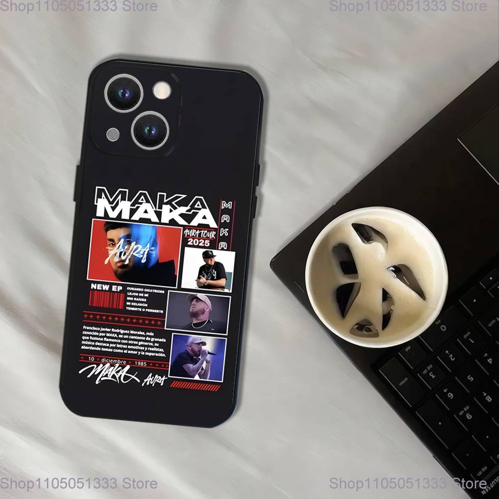 Rapper Maka Aura 2025 Tour Phone Case For iPhone 17,16,15,14,13,12,11,Pro,XS,Max,XR,Plus,E,SE4,Mini Black Soft Cover