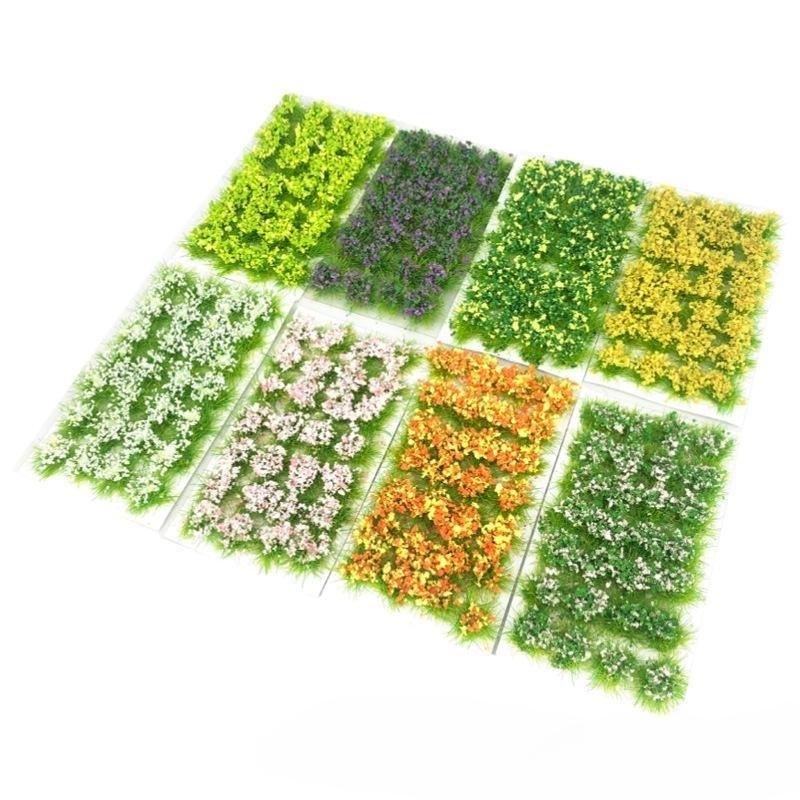 Sand Scene Scenery Material Artificial Grass Bushes Miniature Greenery Plant Cluster Decor Simulation Flower Grass Tufts Model