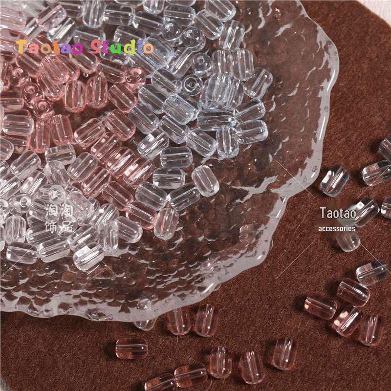 Colored Transparent Cylindrical Spacer Beads for Handmade Jewelry and Weaving