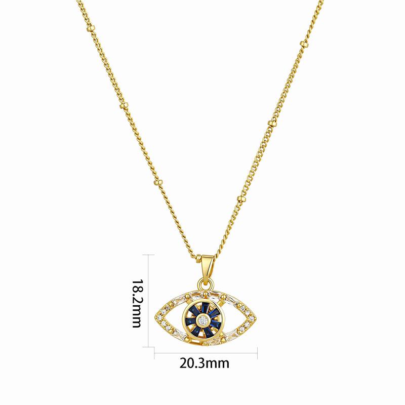 

Золотая цепочка 18 карат на ключицу с сине-сапфировым глазом и бриллиантами циркония золотой