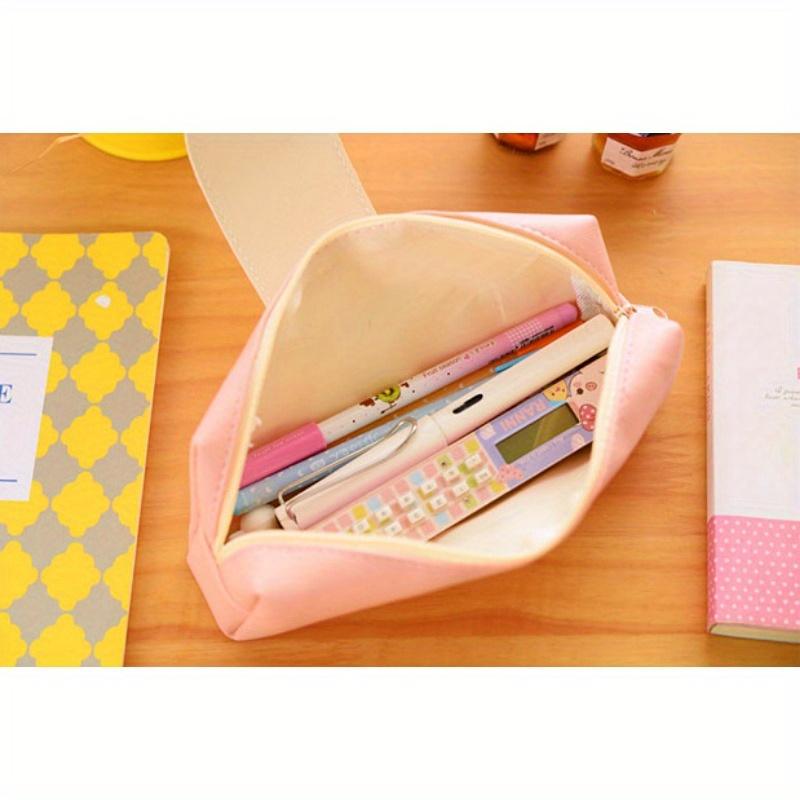 Small Fresh Beard PU Large Capacity Student Stationery Bag Simple Snap Pen Bag Pencil Box