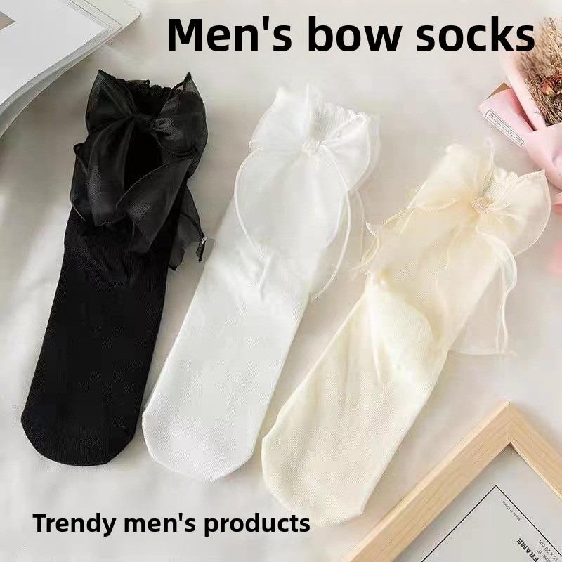 5 Pairs of Female Summer Love Sweet Mesh Bow Pile Socks