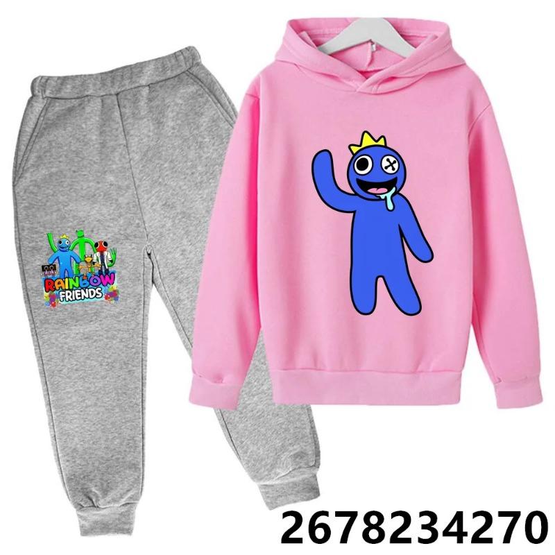 Kids Pullover Hoodie Sets Sweatshirt Boys Girls Anime Tops Kawaii Outwear Sudadera Children Clothes Game Rainbow Friends Hoodies