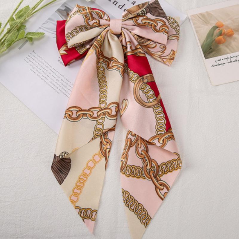 

Ретро-лента-бантик-заколка для волос, новый большой цветочный бант, тканевые аксессуары для волос, пружинная заколка-заколка