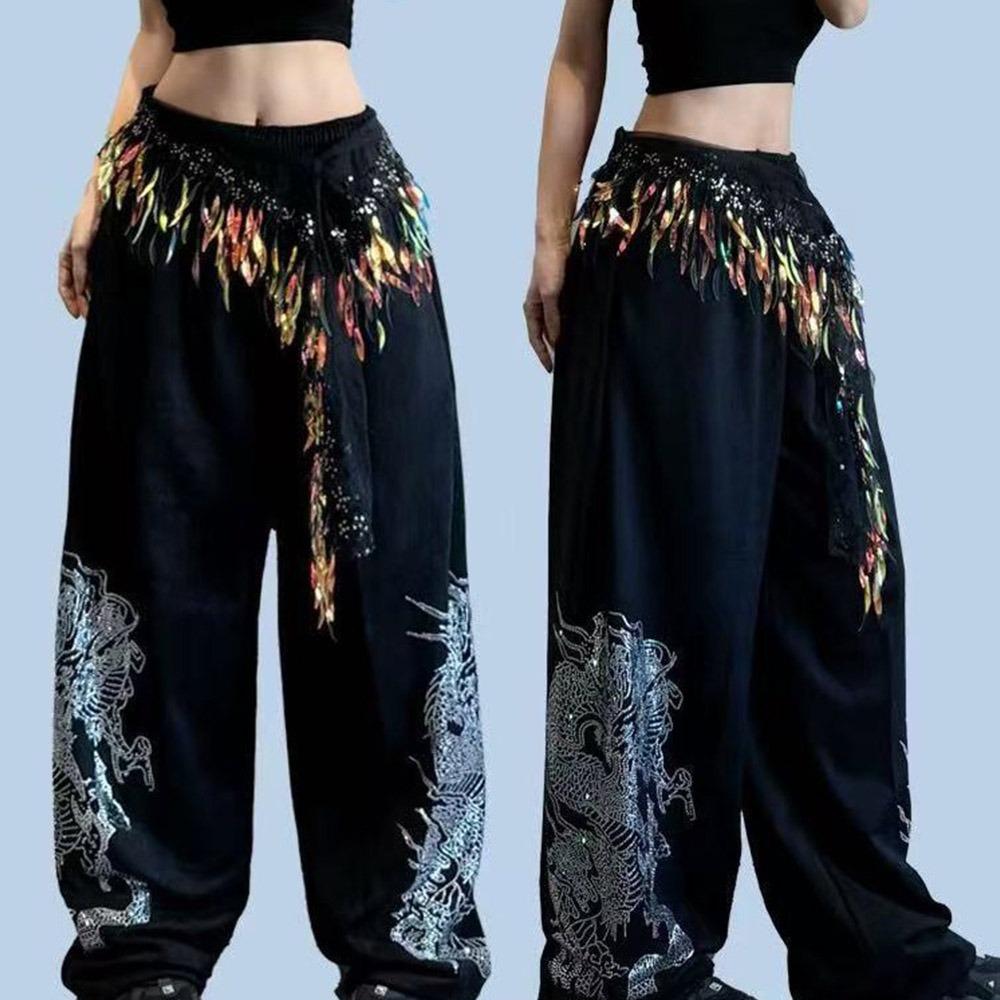 Adjustable Hip-hop Scarf Triangular Scarf Sequin Waistband Jazz Dance Scarf Dance Performance