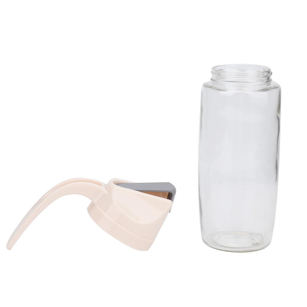 Glass Oil Dispenser Bottle  proof Dust Proof Automatic OpenCelsiusClose Oil Pot Apricot (300ml)