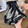 Ink Painting National Style Ice Silk Wide-leg Pants Women's Summer Lightweight Tie-dye High-waisted Casual Loose Trousers