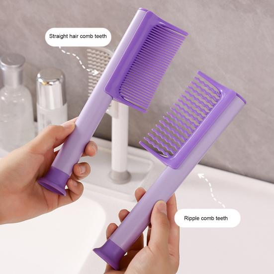 Yousheng Detachable Hair Comb with Replaceable Wavy/Straight Teeth Suction Cup Anti-static Professional Men Women Hair Styling Detangling Comb