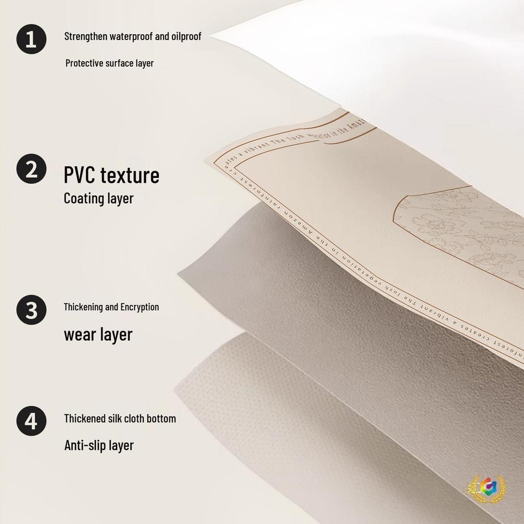 Oval Waterproof Oil-Proof Washable Foldable Heat-Insulating Non-Slip PVC Tablecloth and Mat