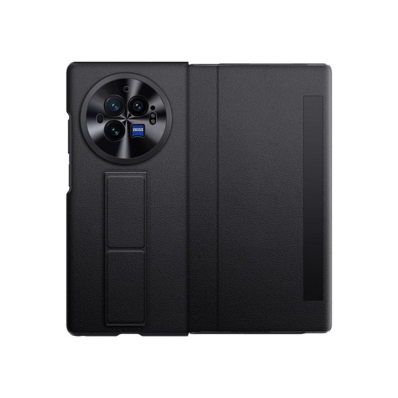 Vivo X Fold3 Pro Flip Case With Magnetic Wrist Strap Smart View Window Stand Leather Cover