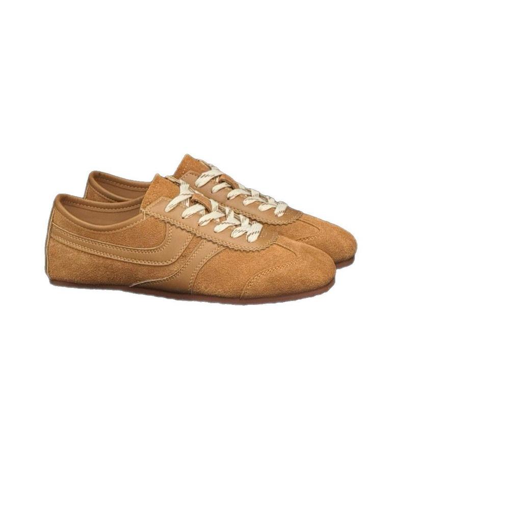 Rote Dexun Schuhe Damen 2025 neu Frühling vielseitig Freizeit Sport super angesagt weiche Sohle Leder Board Schuhe Forrest Gump Schuhe