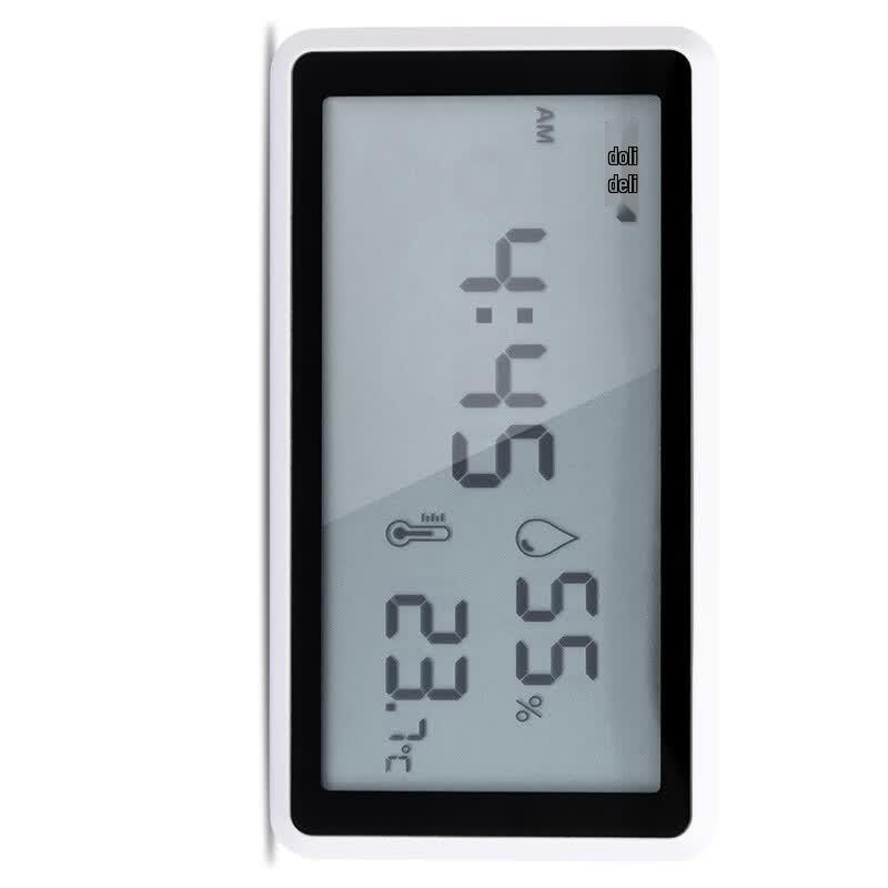 Deli DL336001 Indoor Digital Thermometer Hygrometer Clock (CN version)