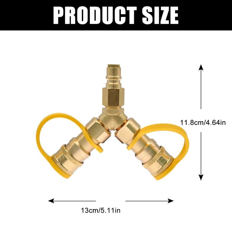 3/8 Zoll Erdgas Y-Verteiler Niederdruck Propangas Schnellkupplung/Schnellverschluss Separator Adapter Einfach zu installieren