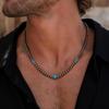 Bohemia Acrylic Seed Beads Necklace for Men,Handmade Strand Natural Stone Beaded Choker,Short Neck Chain Simple Jewelry Party