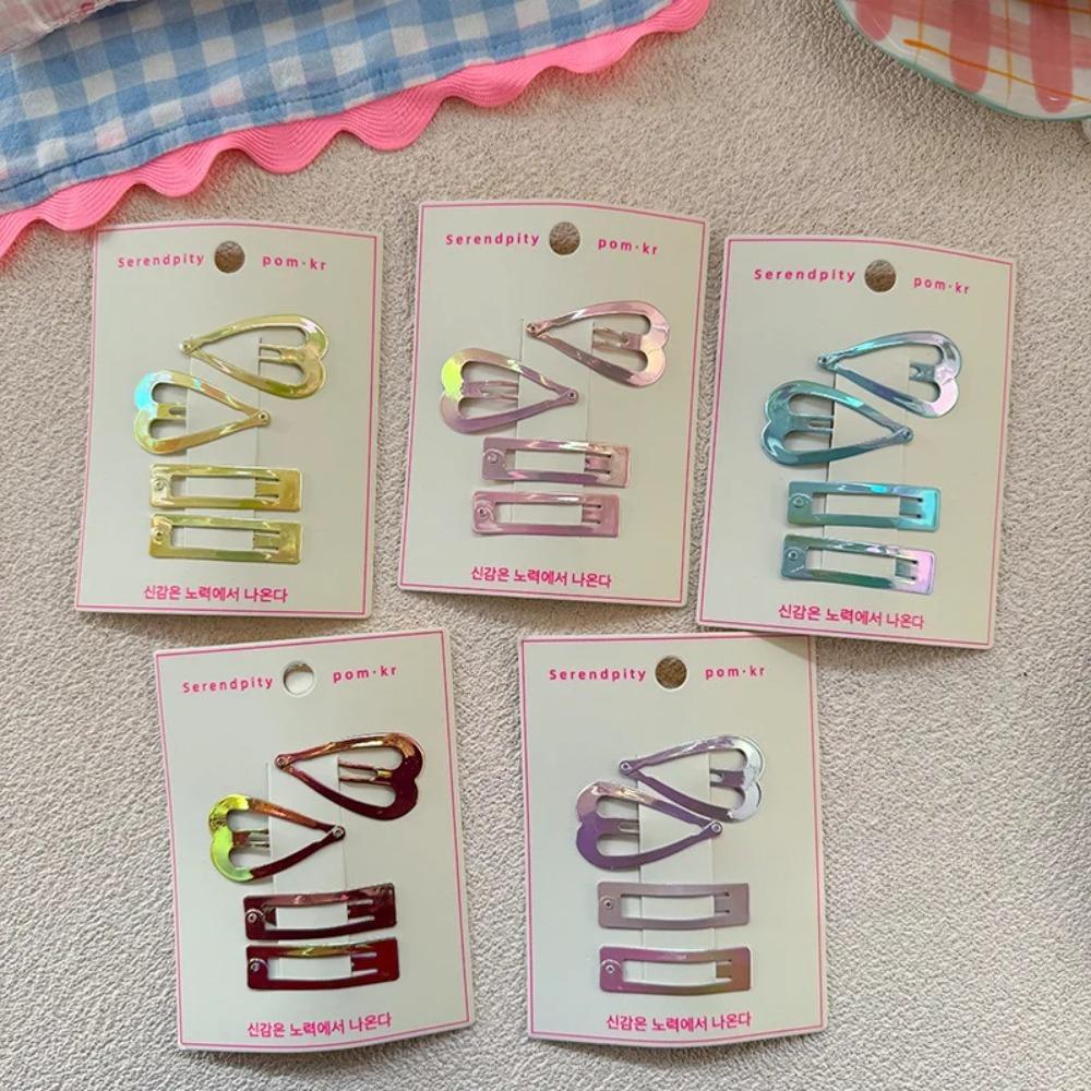 4pcs/set New Korean Amber Glossy Acetate Water Drop BB Snap Hair Clip for Girls Fashion Elegant Side Stray Hair Pin for Toddler