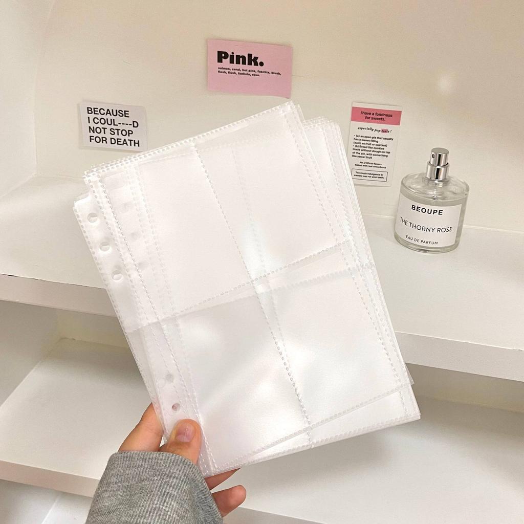 10Pcs Multi-Size Standard A5 Card Binder Refill Pages 6-Hole Single/Double Clear Loose Leaf Sleeves for K-pop Photocards Storage