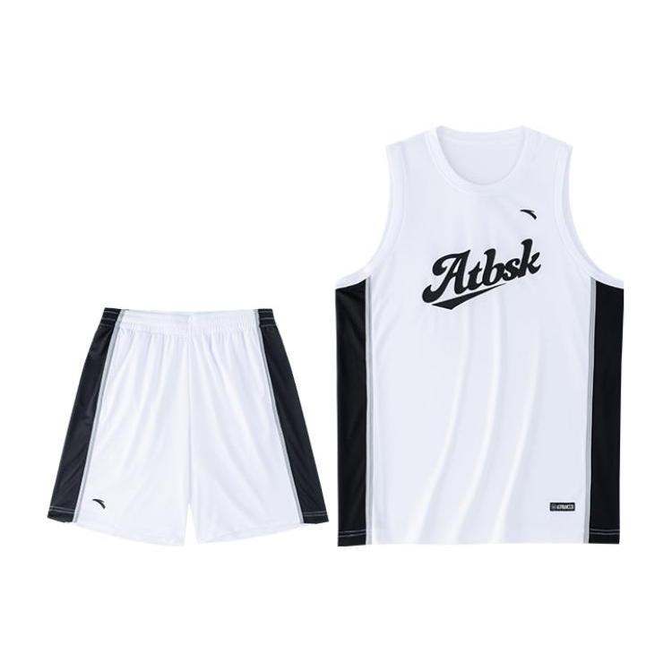 Anta Basketball Collection Basketball Apparel Set Men s Pure White+Basic Black 952321201-1 XXXL