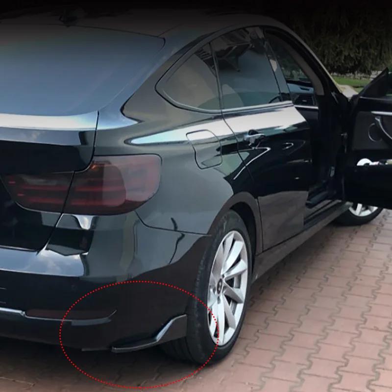 Pair Universal Car Rear Bumper Spoiler Lip Carbon Fiber Wing Trim Protection Anti-crash Diffuser Side Skirt Wrap Angle Splitter
