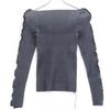 ADEAM 40891 Charcoal Off-the-Shoulder Pearl Knit Tops O charcoalUsed