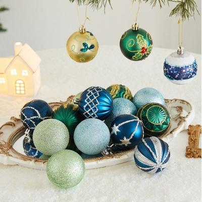 New Creative Christmas Ball Pendant 6cm Reusable Xmas Tree Charm Painted Plastic Plastic Ball Christmas
