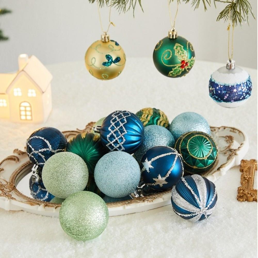 New Creative Christmas Ball Plastic 6cm Xmas Tree Ornament Reusable Painted Plastic Ball Christmas
