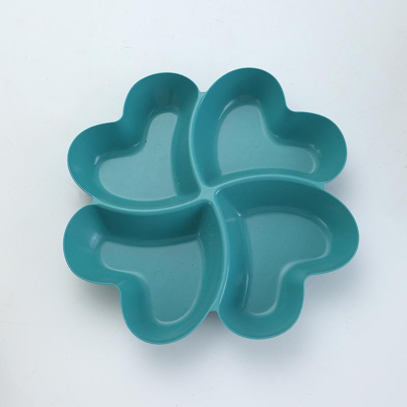 Four-Leaf Clover Drop-Resistant Divided Snack & Fruit Plate