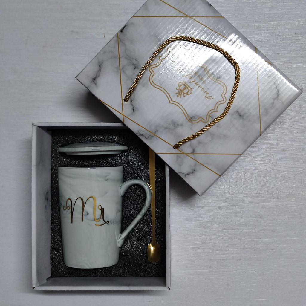 Souvenir Ceramic Couple Cup Set: Perfect for Weddings, Full Moons, Openings, or Business Gifts, with Custom Logo Printing Available.