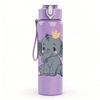 1PC Cute Baby Elephant Cartoon Print 750ml Color Plastic Sports Water Bottle Leakproof Flip Straw Lid Suitable for Sports Office Home Use