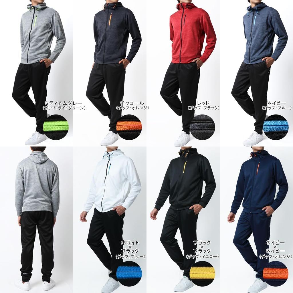 Running Wear Top and Bottom Sweat Quick Special Order [Tartex] Men's Jersey, Set, Absorbent, Drying, (4L, Charcoal)