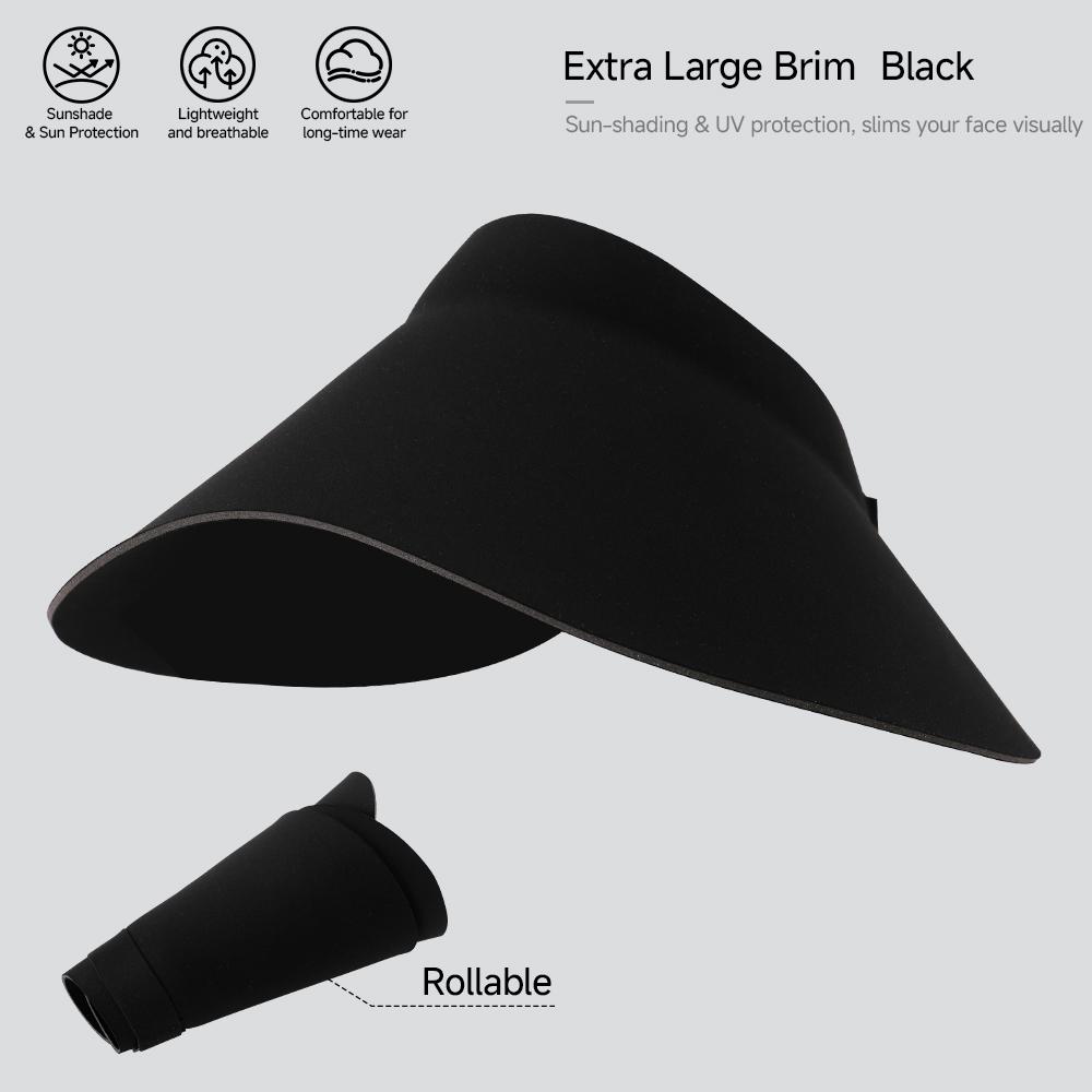 Women's Sun Top Hat with UV Protection, Seamless One-Piece Visor, Wide Brim for Full Shade, Hollow Top Sun Cap