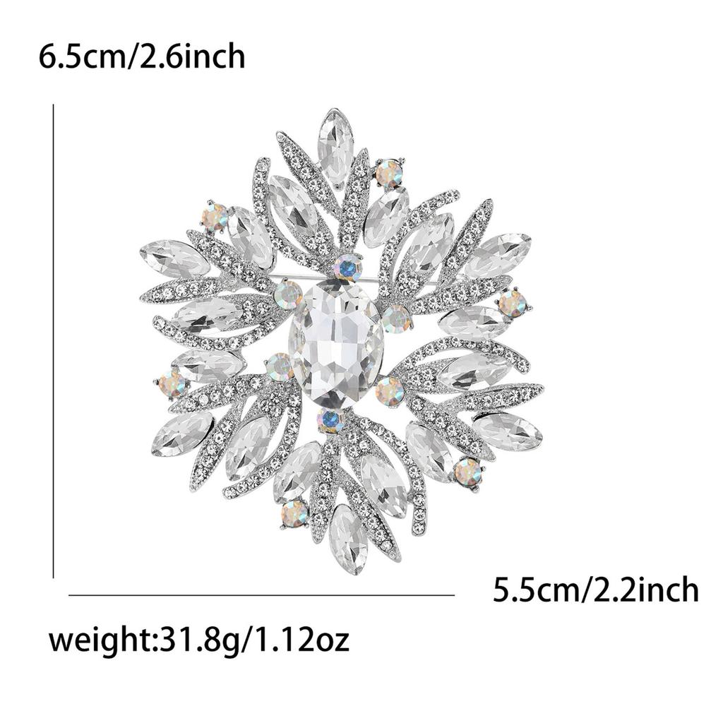 Women Glass Brooch Rhinestone Shining Boutique Decoration Badges Pins