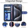 iPhone 15 Pro Max Leather Wallet Case, Flip Protective Case Cover with Wallet Card Holder, Stand and Wrist Strap PU Leather Case