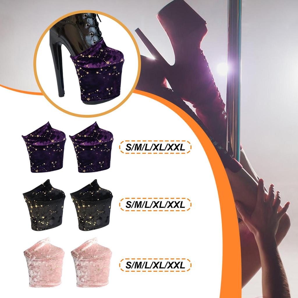 Set of Shoe Covers for Pole Dance Shoes, ScratchResistant, NonSlip Velvet Training