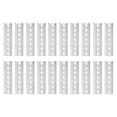 20Pz Staffa Piatta Acciaio Zincato Alta Resistenza Resistente alla Flessione Piastre Metalliche di Riparazione Dritti