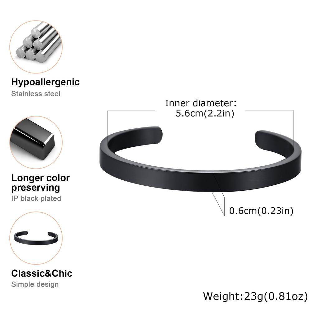 Classic Openning Bangles Bracelet for Women Men,Stainless Steel Cuff Bracelet,High Polished Bangles Gift