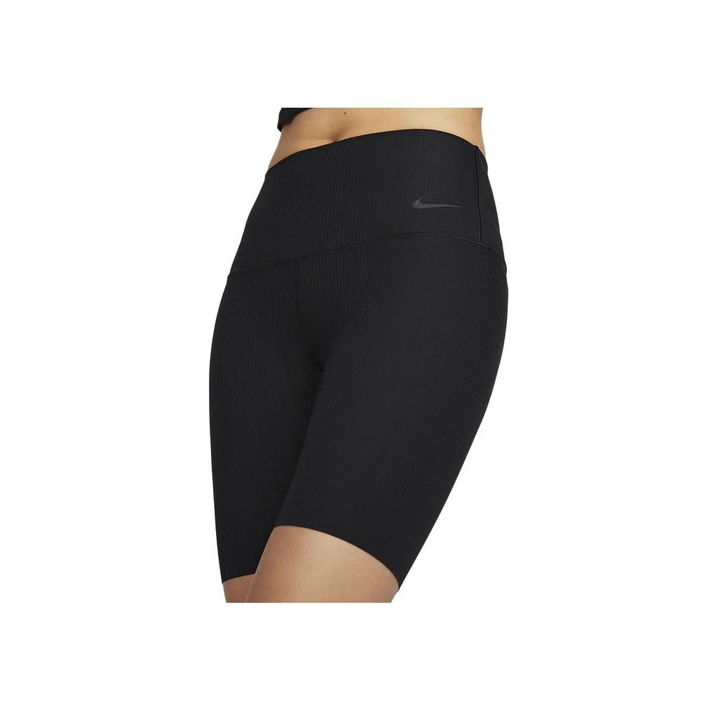 Nike Zenvy Jednokolorowe Szorty Sportowe Damskie z Nadrukiem Logo Marki, Dopasowane, z Wysokim Stanem, Czarne HF1415010