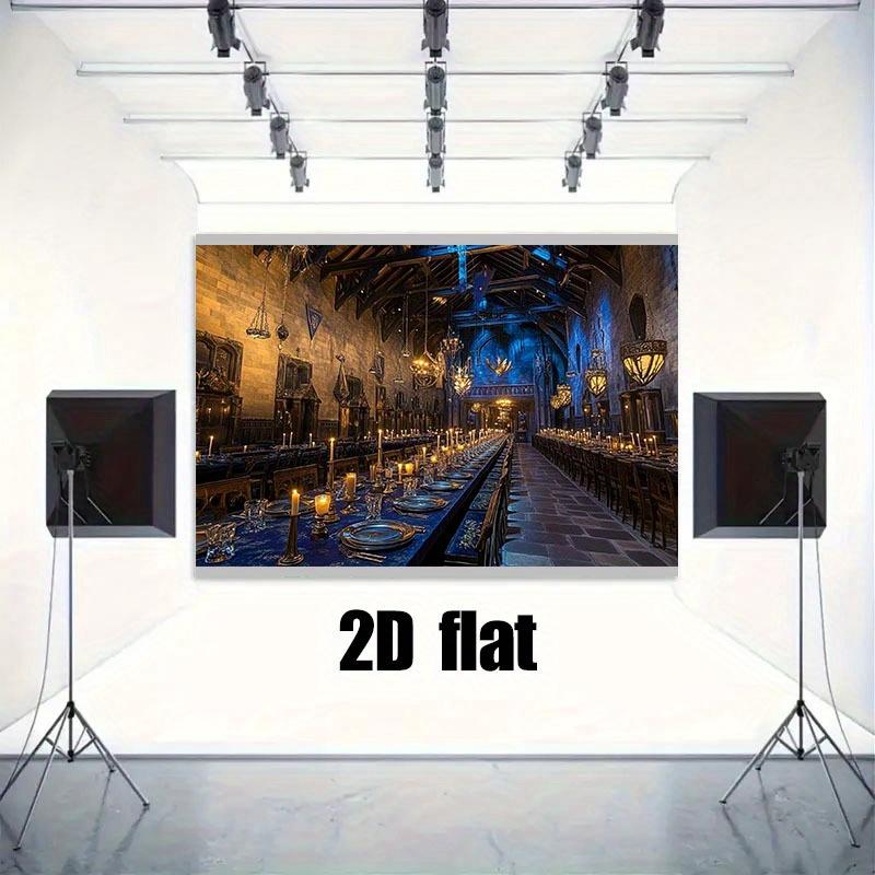 1 piece of magical medieval banquet hall background cloth -2D phantom magic  suitable for Halloween and fairy tale weddings