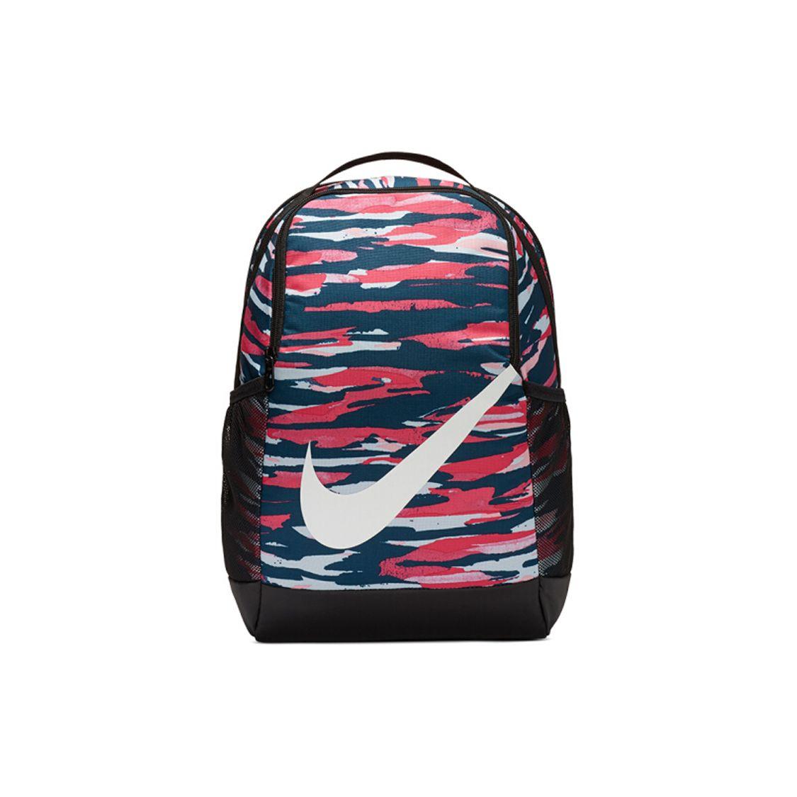 

Nike Large Logo Colorful Polyester Backpack Unisex Backpacks Black Red BA6192-013 Black Red