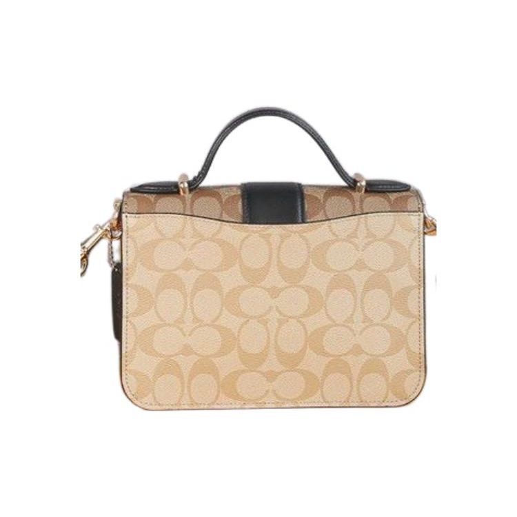 Coach Georgie 22 Horse And Carriage Logo Leather Handbag Women handbags Black Brown 6192-IMRKY