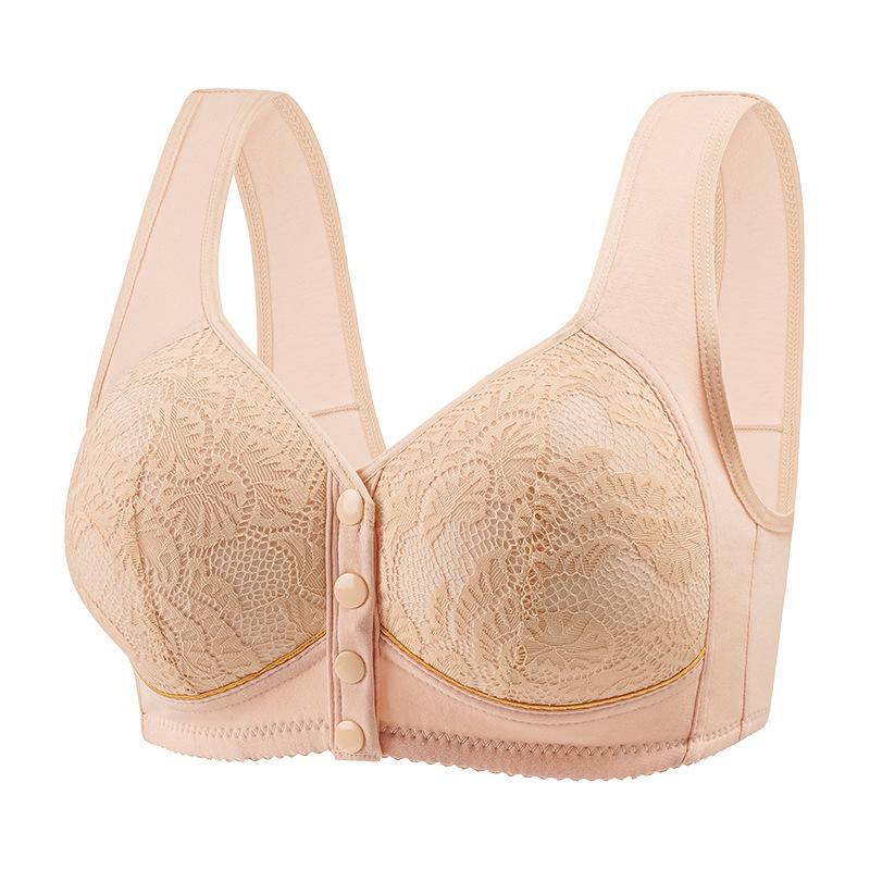 Plus Size Comfort Bra with Lace Trim and Wide Straps