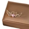 Love Angel Wings Anti-glare Brooch High-end and Light Luxury Design Niche Brooch for Women's Shirts