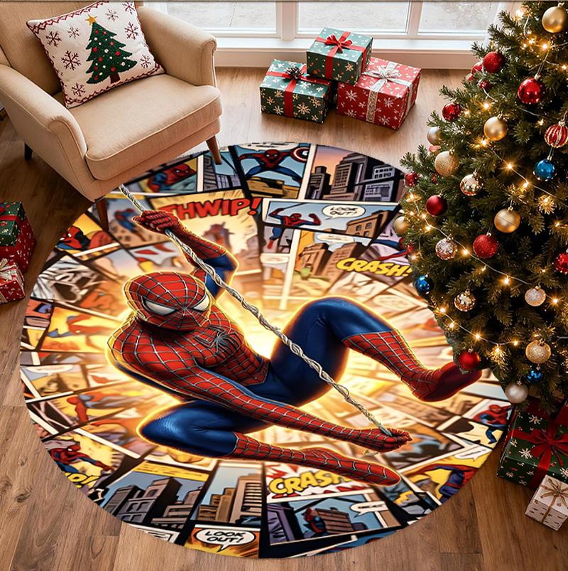 Batman Pattern Round Rug, Indoor/Outdoor Mat, for Picnic, Gameroom, Bedroom, Office, Living Room, Home Decor Carpet, Birthday Gift