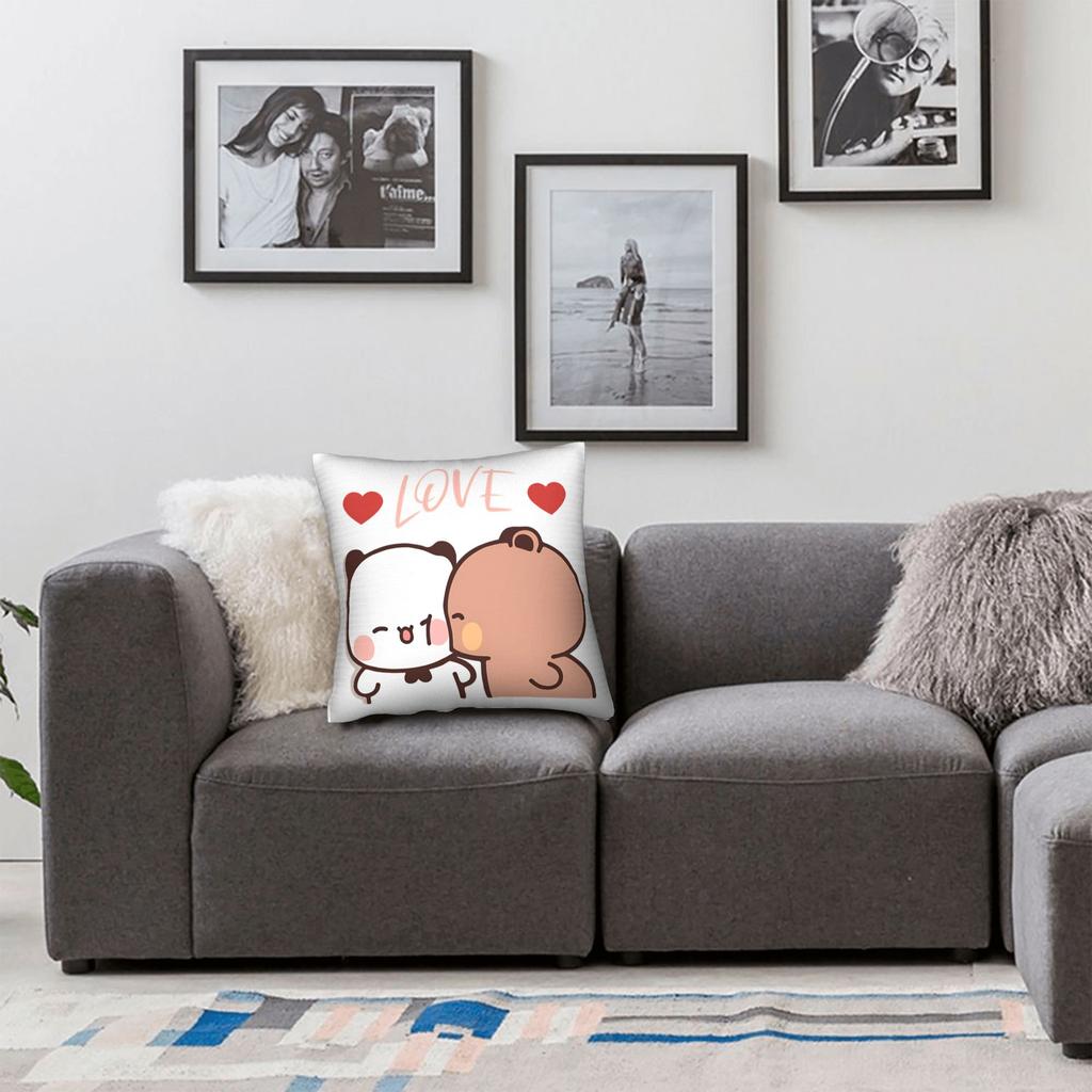 Bubu And Dudu Love Pillowcase Double-Sided Printing Polyester Cushion Cover Decor Throw Pillow Case Cover Home Square 45X45Cm