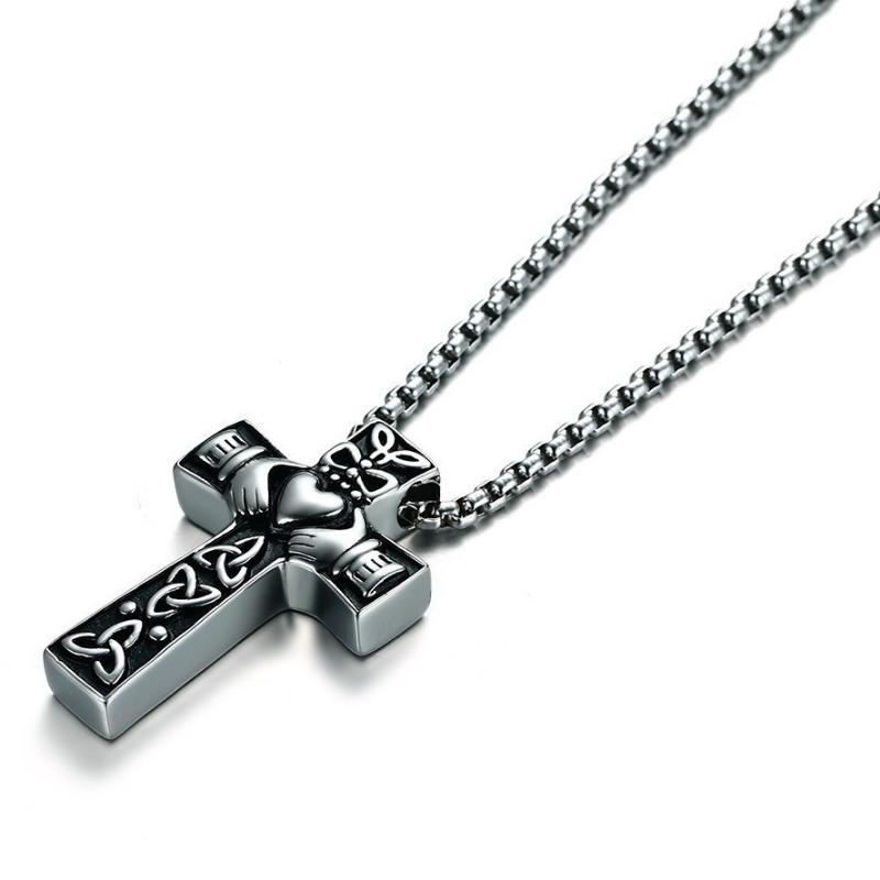 European and American Fashionable Alloy Jewelry Pendant Cross Necklace, Retro Personalized Mens Pendant