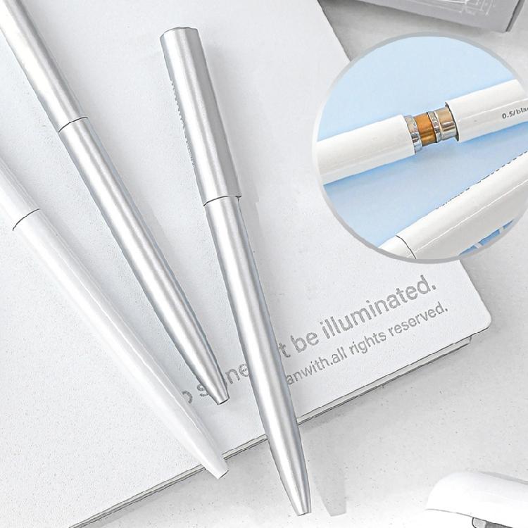 Sleek Office Grade Rotating Ballpoint Pen 0.5mm Metal Barrels Nighttime Utility