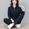 Fashion Women Sport Tracksuit Spring Autumn Half Zipper Stand Collar Casual Two Piece Set Ladies Daily Outdoor Sportswear
