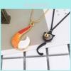 Ocean Wonder Hook Necklace With Fox Tail Pendant Snake Chain And Collarbone Chain Pt1192