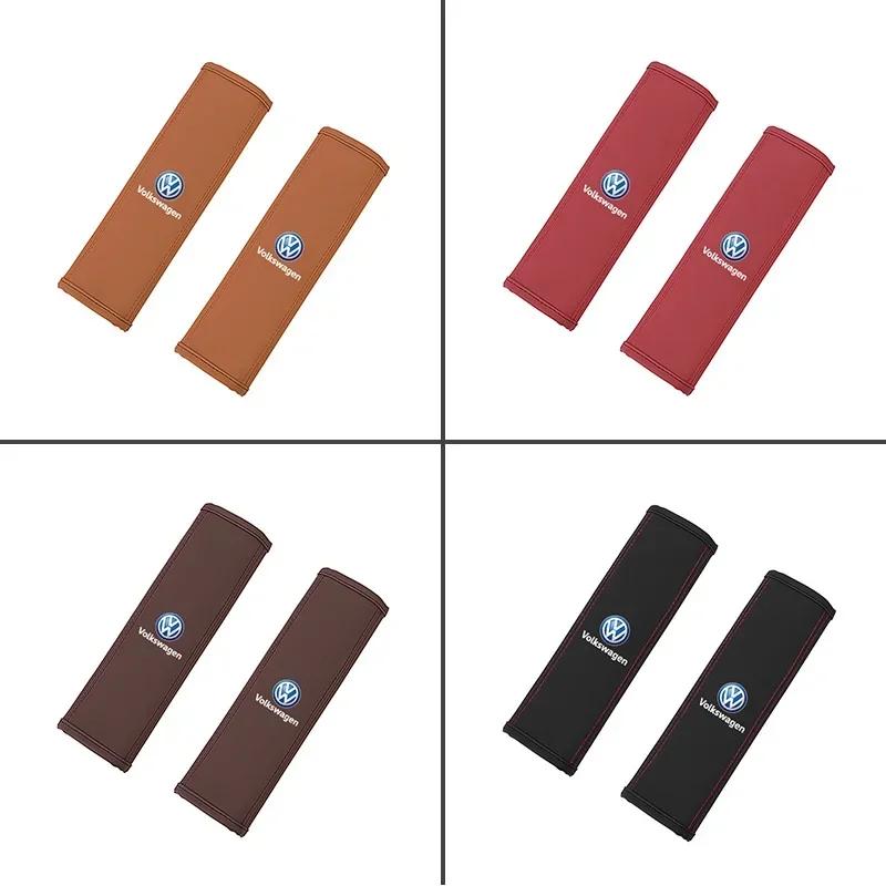 Lmn1 ·2Pcs Car Seat Belt Shoulder Cover Safety Belts Cushioning For VW Atlas Jetta Touareg Variant Golf Polo GTI Taos Nivus Passat