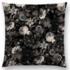 Latest Black Night Vintage Forest Botanical Garden Future Dream Colorful Flowers Leaves Prints Sofa Pillow Case Cushion Cover