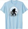 Bigfoot Fishing Funny Sasquatch and Fish Night Fishing design100 cotton Oneck short sleeve casual printed Unisexs Tshirt